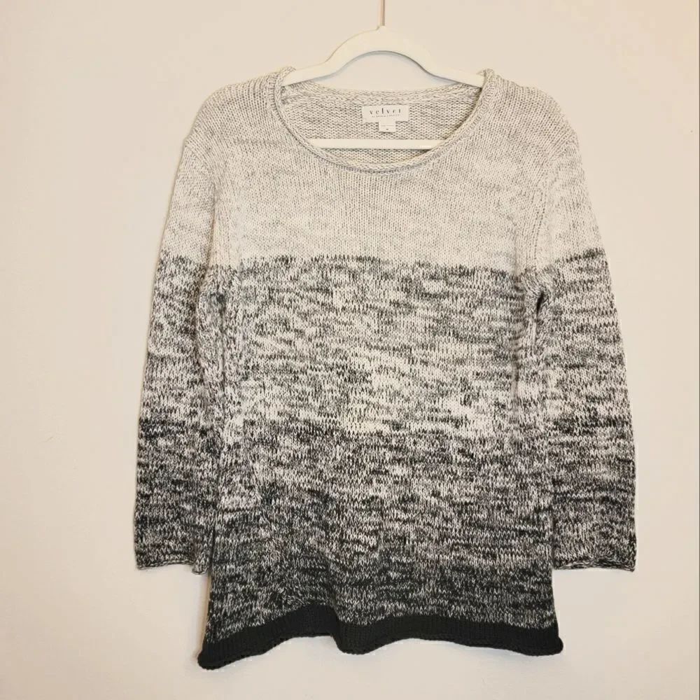 Velvet | Black & White Marled Sweater